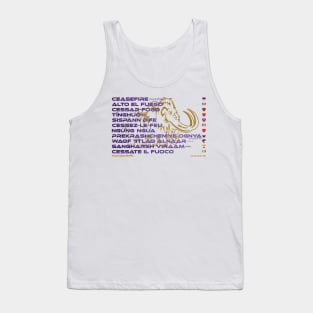 CEASEFIRE: Say ¿Qué? Top Ten Spoken (Massachusetts) (Mammoths) Tank Top